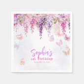 マジカルフローラ藤バターリー子供の誕生日 スタンダードカクテルナプキン (正面)