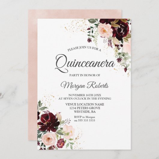 マジカルブルゴーニュ赤面レッドワインフローラキンセアニェラ 招待状 (正面/裏面)