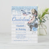 マジカルブルーアイスピアリスファースト誕生日招待状 招待状 (スタンド正面)