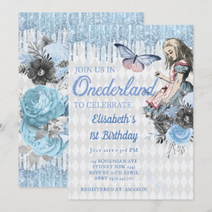 マジカルブルーアイスピアリスファースト誕生日招待状 招待状
