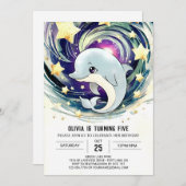 マジカルブルーアンダーザシードルフィン誕生日 招待状 (正面/裏面)