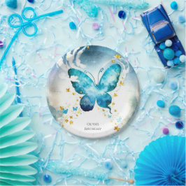 マジカルブルーバタフライ誕生日 ペーパープレート