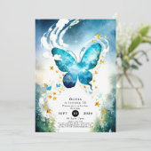 マジカルブルーバタフライ誕生日 招待状 (スタンド正面)