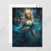 マジカルブルーフェアリーファンタジーアートハガキ ポストカード (正面/裏面)