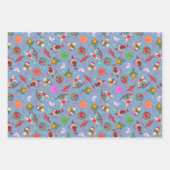 マジカルブルーロマンティックキッチュクリスマスオーナメント ラッピングペーパーシート (正面)