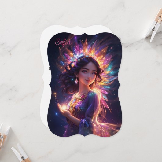 マジカルプリンセスインティアラガールズ誕生日 カスタム カード (正面/裏面インサイチュ)