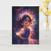 マジカルプリンセスインティアラガールズ誕生日 カスタム カード (黄色い花)