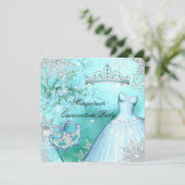 マジカルプリンセスキンセアニェラ仮装ティール（緑がかった色） 招待状 (スタンド正面)