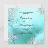 マジカルプリンセスキンセアニェラ仮装ティール（緑がかった色） 招待状 (裏面)