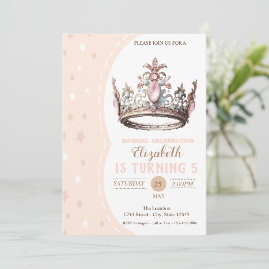 マジカルプリンセスクラウンスターズ誕生日 招待状 (スタンド正面)