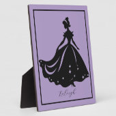 マジカルプリンセスシルーエットパーソナライズされたプリント フォトプラーク (側面)