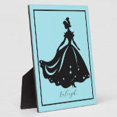 マジカルプリンセスシルーエットパーソナライズされたプリント フォトプラーク (側面)