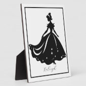 マジカルプリンセスシルーエットパーソナライズされたプリント フォトプラーク (側面)