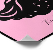 マジカルプリンセスシルーエットパーソナライズされたプリント ポスター (角)