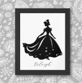 マジカルプリンセスシルーエットパーソナライズされたプリント ポスター