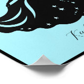 マジカルプリンセスシルーエットパーソナライズされたプリント ポスター (角)