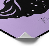 マジカルプリンセスシルーエットパーソナライズされたプリント ポスター (角)