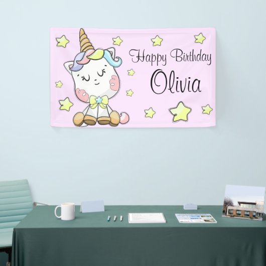 マジカルベビーユニコーンスターズファースト誕生日 横断幕 (トレードショー)