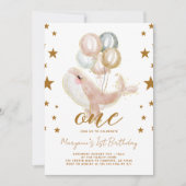 マジカルホエールガールズ1歳の誕生日 招待状 (正面)