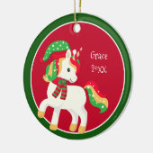 マジカルホリデーユニコーンガールズクリスマス セラミックオーナメント (左)