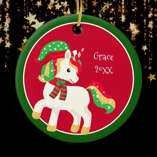 マジカルホリデーユニコーンガールズクリスマス セラミックオーナメント