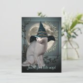 マジカルホワイトキャットハロウィーン招待状 招待状 (スタンド正面)