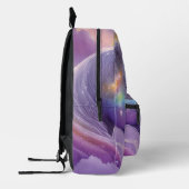 マジカルホワイトユニコーンスパークルスレインボーグリッター プリントバックパック (左)