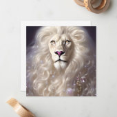 マジカルホワイトライオンフル顔グラフィック ノートカード (正面/裏面インサイチュ)