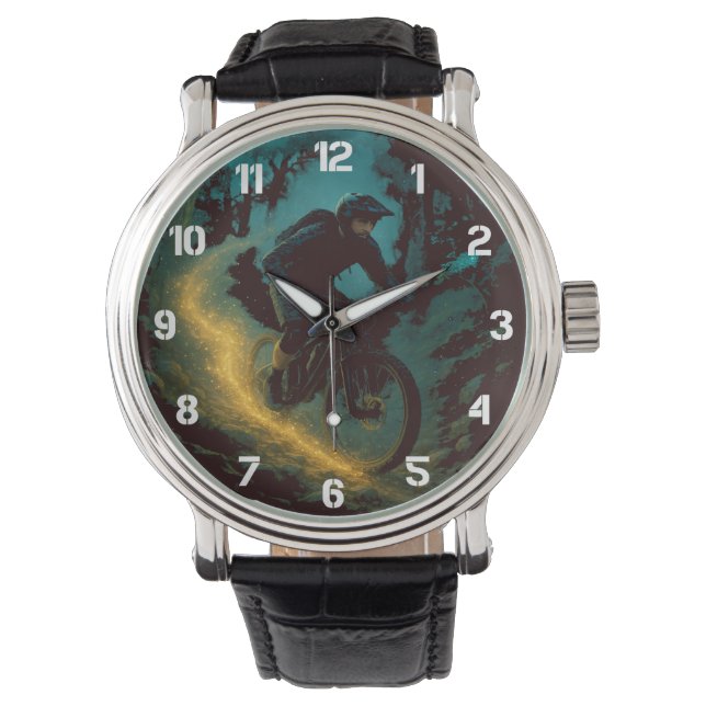 マジカルマウンテンサイクリングアドベンチャートレイルシーン 腕時計 (正面)
