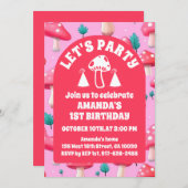 マジカルマッシュルームガーデン誕生日招待状 招待状 (正面/裏面)