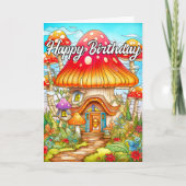 マジカルマッシュルームハウスイラストレーション カード (正面)