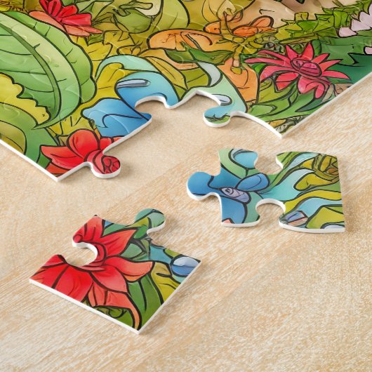 マジカルマッシュルームハウスイラストレーション ジグソーパズル (側面)