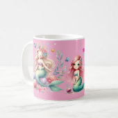 マジカルマーメイドの海底1歳の誕生日フォト コーヒーマグカップ (正面左)