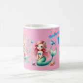 マジカルマーメイドの海底1歳の誕生日フォト コーヒーマグカップ (中央)