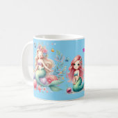 マジカルマーメイドの海底1歳の誕生日フォト コーヒーマグカップ (正面左)