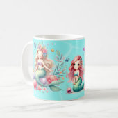 マジカルマーメイドの海底1歳の誕生日フォト コーヒーマグカップ (正面左)
