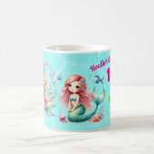 マジカルマーメイドの海底1歳の誕生日フォト コーヒーマグカップ (中央)