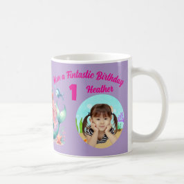 マジカルマーメイドの海底1歳の誕生日フォト コーヒーマグカップ