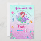 マジカルマーメイドの誕生日招待状 招待状 (正面)