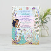 マジカルマーメイドアンダーザシーグリッター誕生日 招待状 (スタンド正面)