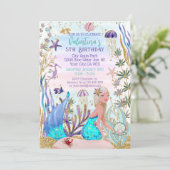 マジカルマーメイドアンダーザシーグリッター誕生日 招待状 (スタンド正面)