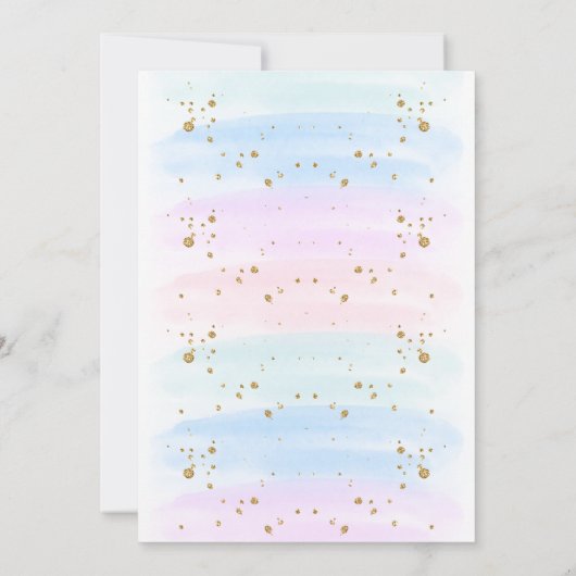 マジカルマーメイドアンダーザシーグリッター誕生日 招待状 (裏面)