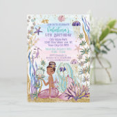 マジカルマーメイドアンダーザシーグリッター誕生日 招待状 (スタンド正面)