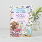 マジカルマーメイドアンダーザシーグリッター誕生日 招待状 (スタンド正面)