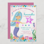 マジカルマーメイドアンダーザシー誕生日招待状 招待状 (正面/裏面)