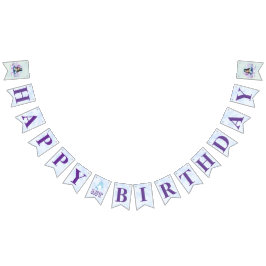 マジカルマーメイドウォーターカラーガール1歳の誕生日 バンティングフラッグ
