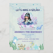 マジカルマーメイドウォーター誕生日 招待状 (正面/裏面)