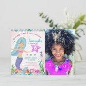 マジカルマーメイドガール誕生日写真招待状 招待状 (スタンド正面)