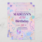 マジカルマーメイドザシーガールズ誕生日 招待状 (正面/裏面)