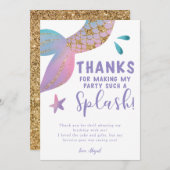 マジカルマーメイドスプラッシュバースデーパーティー サンキューカード (正面/裏面)